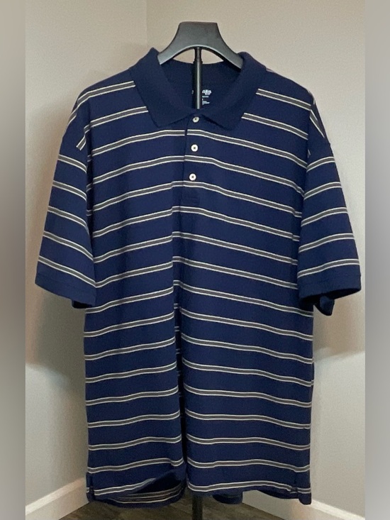St. John's Bay Other - St. John’s Bay - Men's Navy Blue Striped Polo Shirt